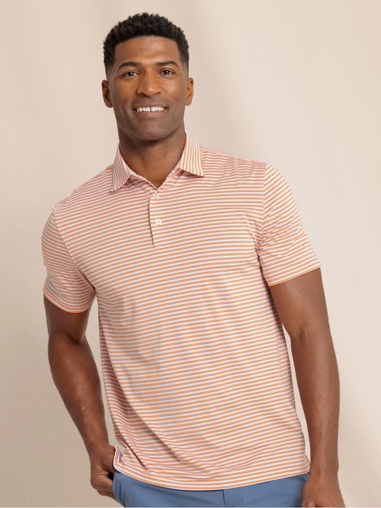Southern Tide Other - Men’s Southern Tide Brrr-eeze Driver Caravel Stripe Performance Golf Polo